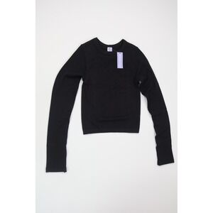 Florence by Mills Long Sleeve Ribbed Top S Black Ecovero Viscose Casual RFM0900